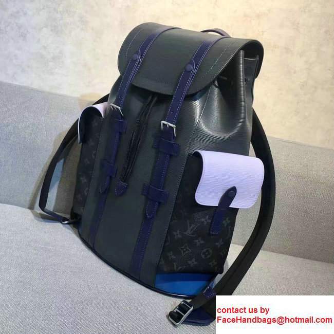 Louis Vuitton Epi Leather Supreme Christopher PM Backpack M50159 Black/Blue