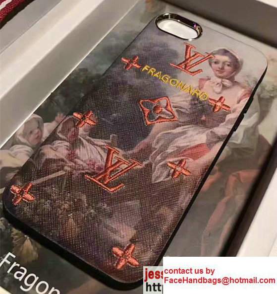 Louis Vuitton Famous Painting FRAGONARD Embroidered Iphone Cover Holder 2017 - Click Image to Close