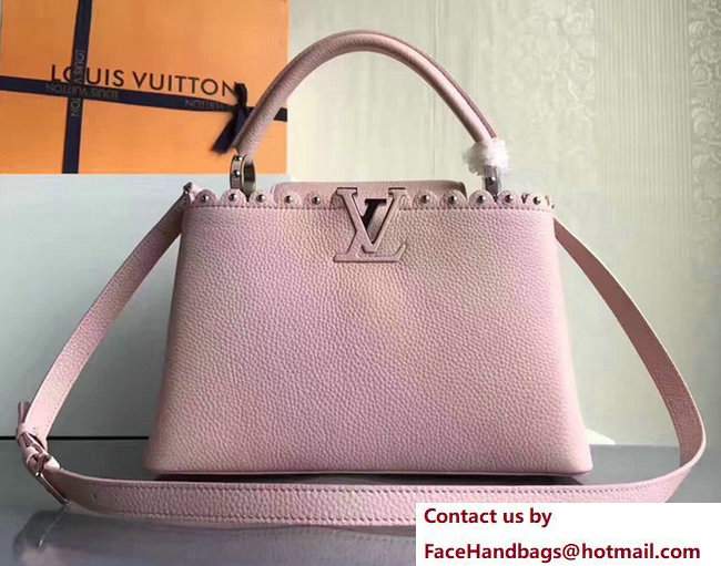 Louis Vuitton Grained Capucines PM Bag With Chiseled Edges M54565 Pink 2017 - Click Image to Close