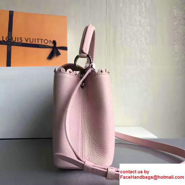 Louis Vuitton Grained Capucines PM Bag With Chiseled Edges M54565 Pink 2017