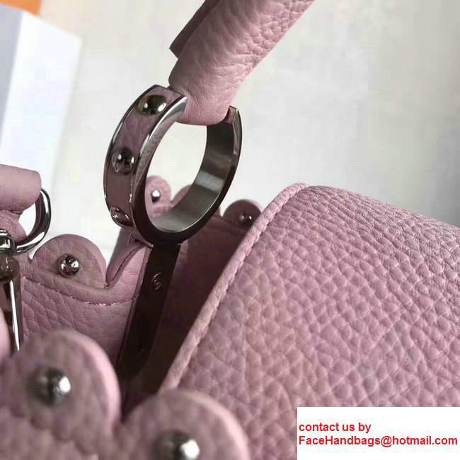 Louis Vuitton Grained Capucines PM Bag With Chiseled Edges M54565 Pink 2017