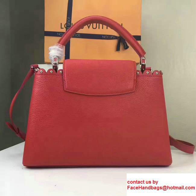Louis Vuitton Grained Capucines PM Bag With Chiseled Edges M54565 Red 2017 - Click Image to Close