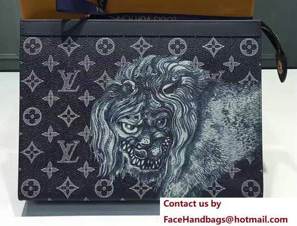 Louis Vuitton Monogram Canvas Pochette Voyage MM Bag M66639 Lion 2017 - Click Image to Close