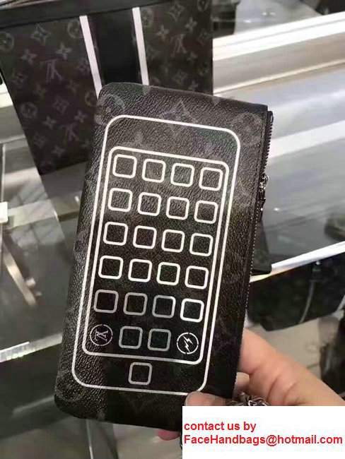 Louis Vuitton Monogram Eclipse Coated Iphone Pouch M64433 2017 - Click Image to Close