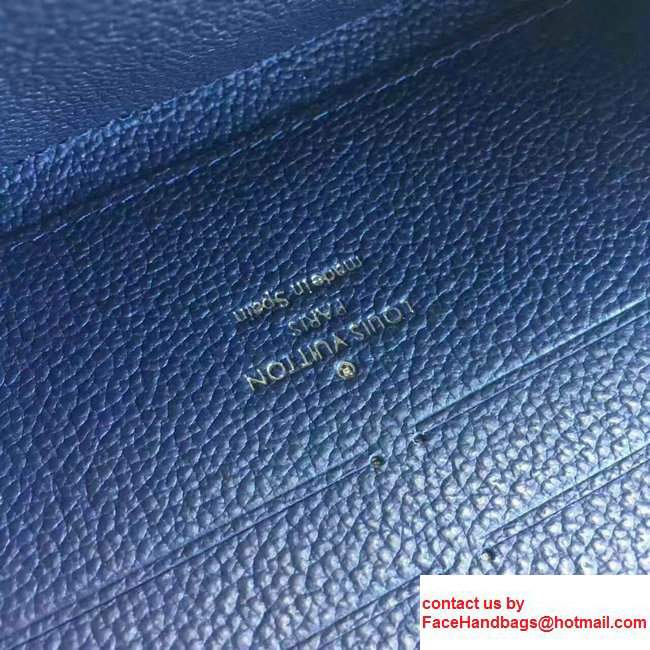 Louis Vuitton Monogram Empreinte Clemence Leather Zippy Wallet M41858 Blue/Burgundy - Click Image to Close