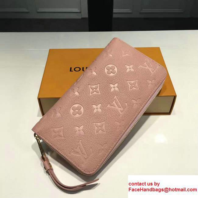 Louis Vuitton Monogram Empreinte Clemence Leather Zippy Wallet M60546 Pink - Click Image to Close