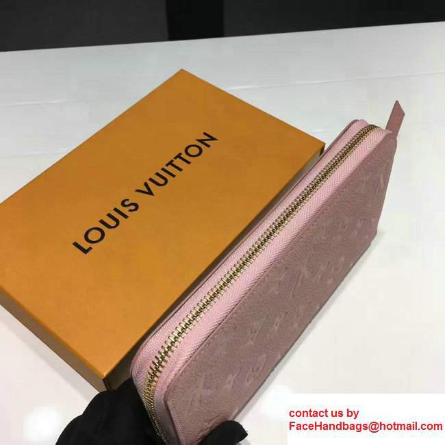 Louis Vuitton Monogram Empreinte Clemence Leather Zippy Wallet M60546 Pink