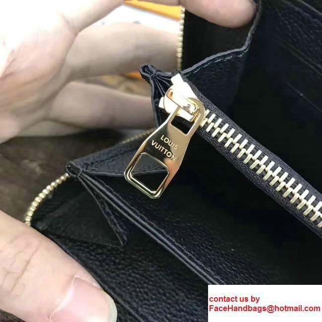 Louis Vuitton Monogram Empreinte Clemence Leather Zippy Wallet M60571 Black - Click Image to Close