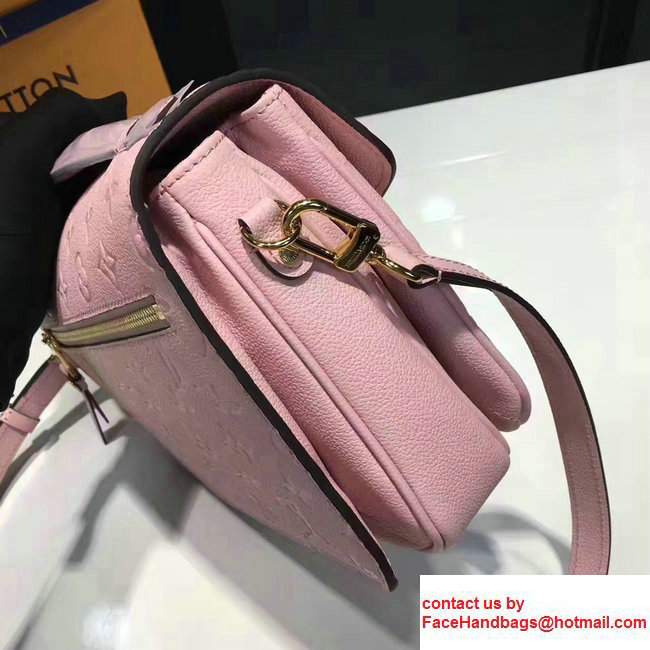 Louis Vuitton Monogram Empreinte Leather Pochette Metis Flap Bag M44018 Pink 2017 - Click Image to Close