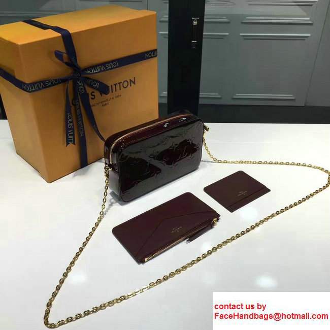 Louis Vuitton Monogram Empreinte Patent Leather Camera Pouch M64058 Amarante 2017