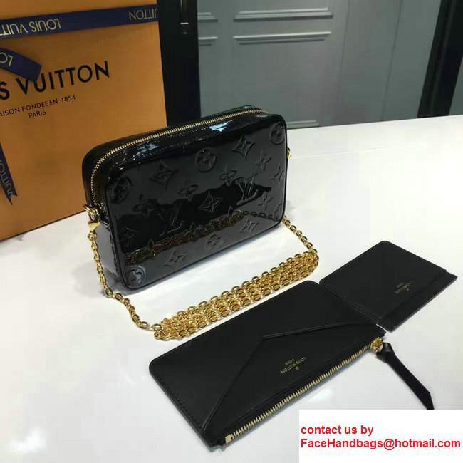 Louis Vuitton Monogram Empreinte Patent Leather Camera Pouch M64058 Black 2017