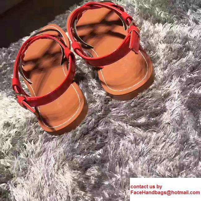 Louis Vuitton Patent Mongram Canvas Carimbo Sandal With Crisscrossing Straps 1A2K97 Red 2017