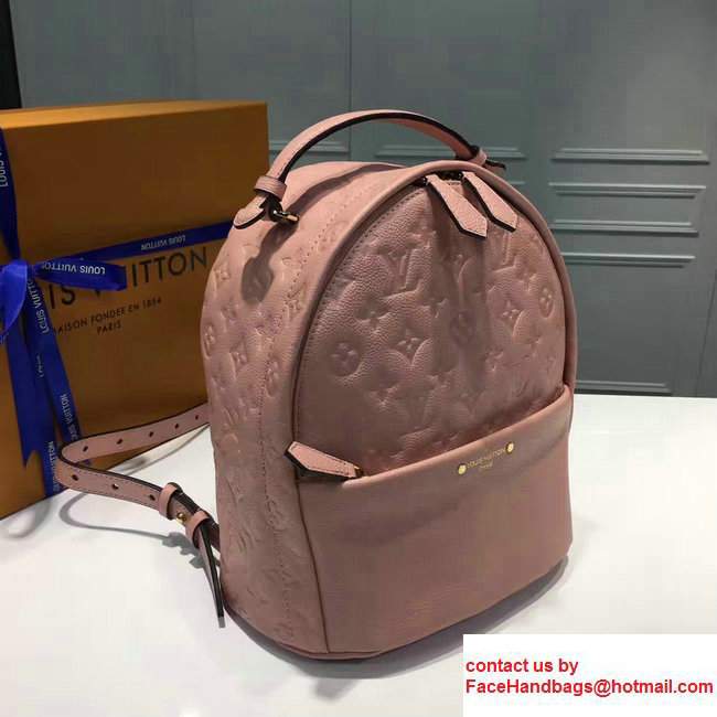 Louis Vuitton Sorbonne Mongram Empreinte Backpack Bag M44015 Pink 2017 - Click Image to Close