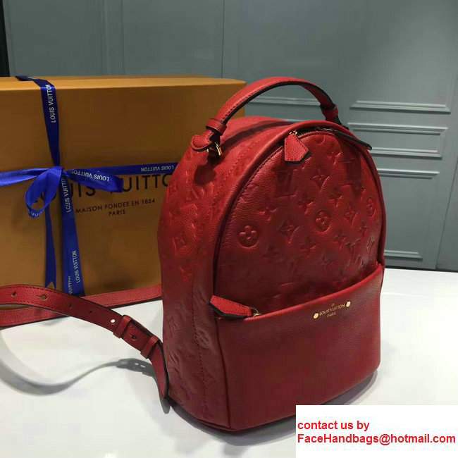 Louis Vuitton Sorbonne Mongram Empreinte Backpack Bag M44015 Red 2017
