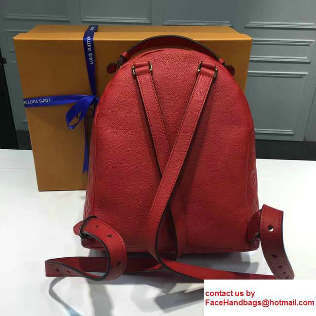 Louis Vuitton Sorbonne Mongram Empreinte Backpack Bag M44015 Red 2017 - Click Image to Close