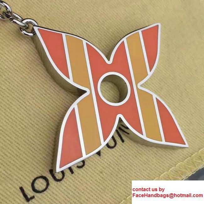 Louis Vuitton Stripes Flowers Bag Charm M67389 Orange 2017