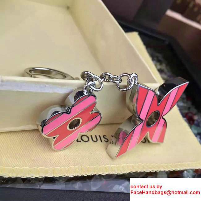 Louis Vuitton Stripes Flowers Bag Charm M67389 Pink 2017
