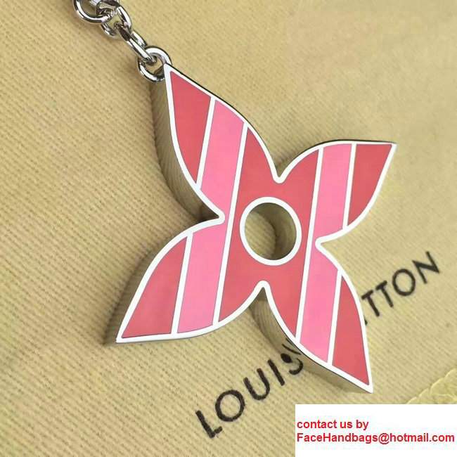 Louis Vuitton Stripes Flowers Bag Charm M67389 Pink 2017 - Click Image to Close