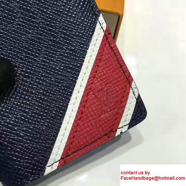 Louis Vuitton Taiga Leather Red Stripe Pocket Organizer M64017 Ocean 2017