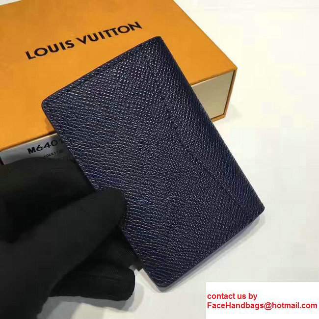 Louis Vuitton Taiga Leather Red Stripe Pocket Organizer M64017 Ocean 2017
