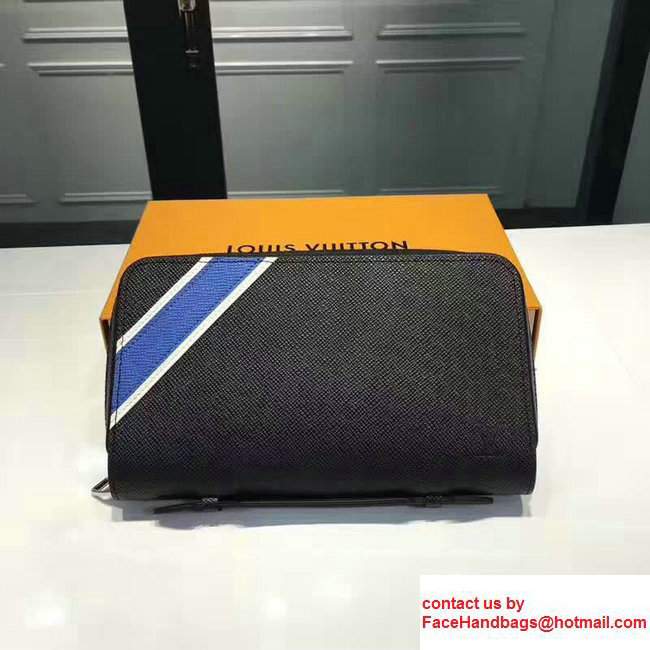 Louis Vuitton Taiga Leather Stripe Zippy XL Wallet Vertical M64019 Black 2017 - Click Image to Close