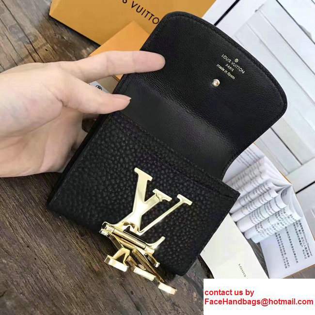 Louis VuittonTaurillon Leather Capucines Mini Wallet M58196 Black