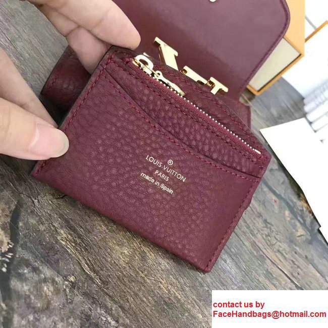 Louis VuittonTaurillon Leather Capucines Mini Wallet M58196 Burgundy