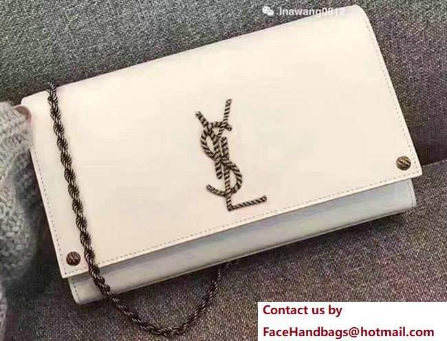 Saint Laurent Grained Textured Leather Classic Medium Kate Monogram Bag 466300 White 2017 Saint Laurent Grained Textured Leather Classic Medium Kate Monogram Bag 466300 White 2017