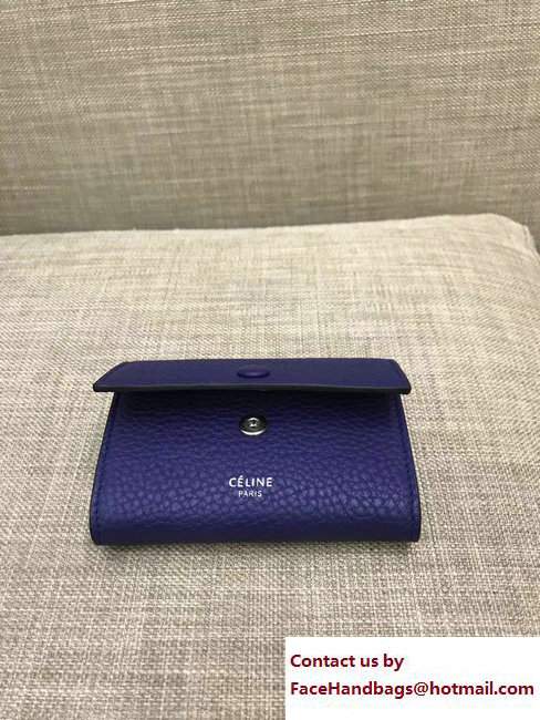 Celine Contrasted Flap Closure Card Holder 101083 Blue/Coffee - Click Image to Close
