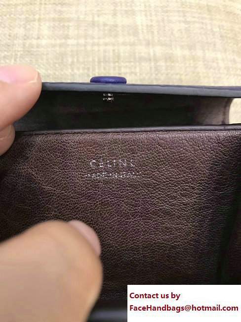Celine Contrasted Flap Closure Card Holder 101083 Blue/Coffee