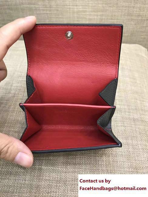 Celine Contrasted Flap Closure Card Holder 101083 Gray/Red - Click Image to Close