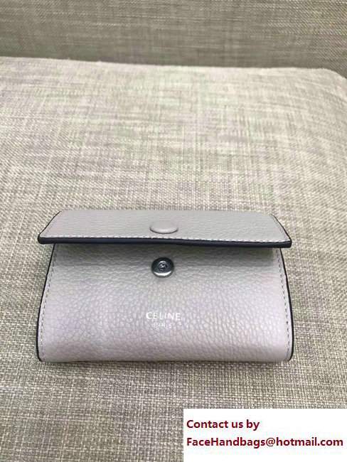 Celine Contrasted Flap Closure Card Holder 101083 Off White/Green - Click Image to Close
