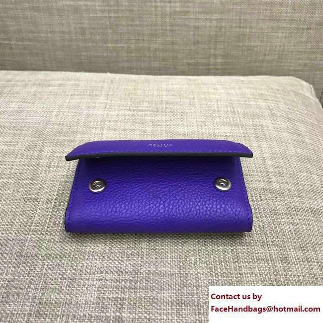 Celine Contrasted Flap Closure Key Case 101022/101583 Blue/Red - Click Image to Close