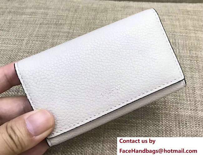 Celine Contrasted Flap Closure Key Case 101022/101583 Off White/Olive Green - Click Image to Close