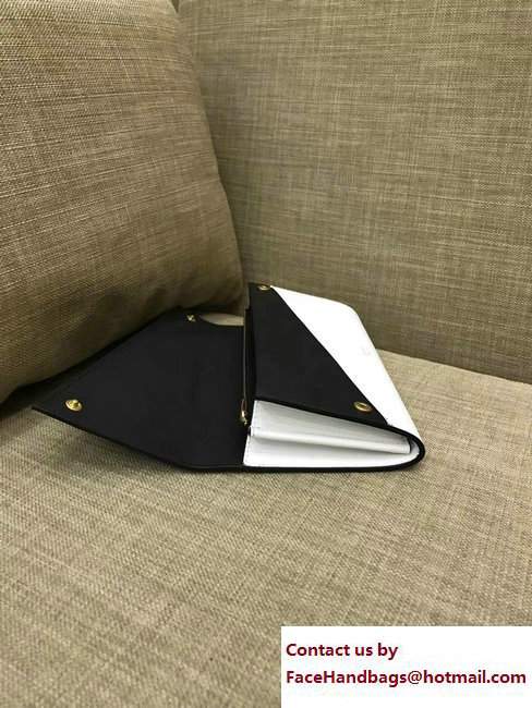 Celine Diagonal Large Flap Multifunction Wallet 109073 Black/White 2017