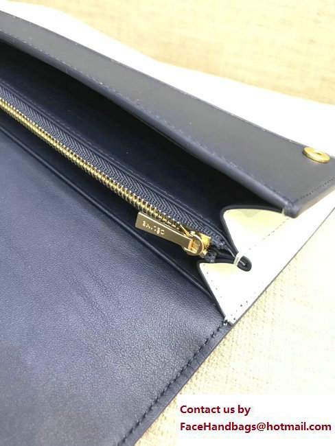 Celine Diagonal Large Flap Multifunction Wallet 109073 Navy Blue/White 2017 - Click Image to Close