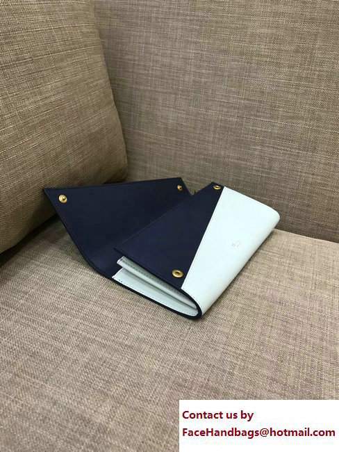Celine Diagonal Large Flap Multifunction Wallet 109073 Navy Blue/White 2017