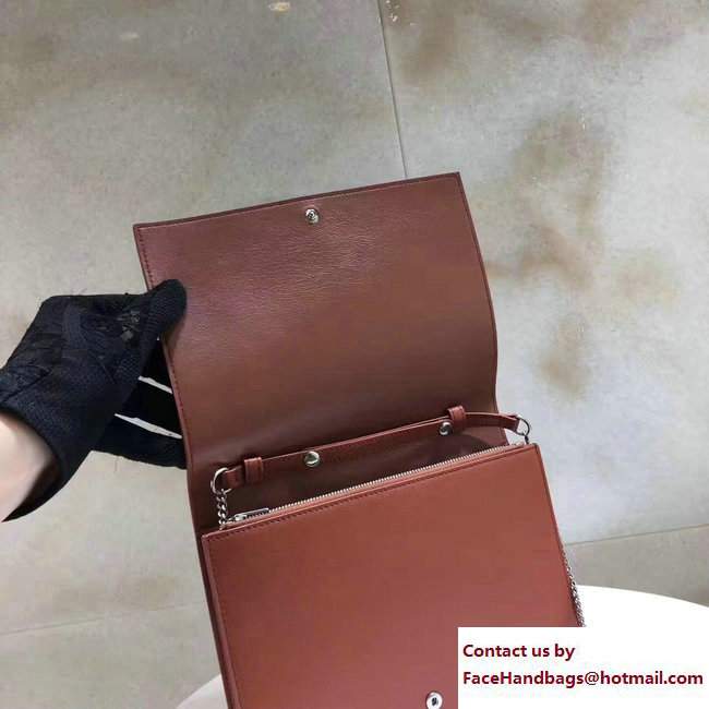Celine Frame Evening Clutch On Chain Bag 107773A Khaki/White 2017 - Click Image to Close