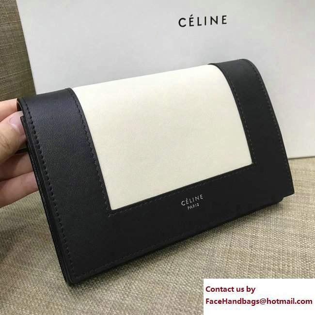 Celine Frame Wallet 108813 Black/White 2017