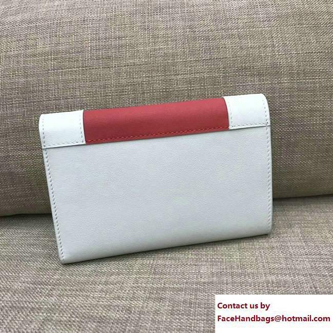 Celine Frame Wallet 108813 White/Red 2017