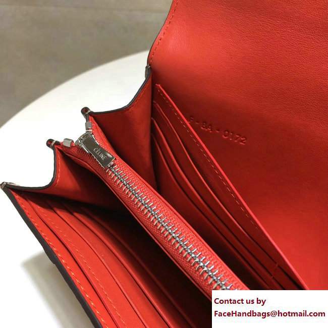 Celine Large Flap Multifunction Wallet 101673 Beige/Red