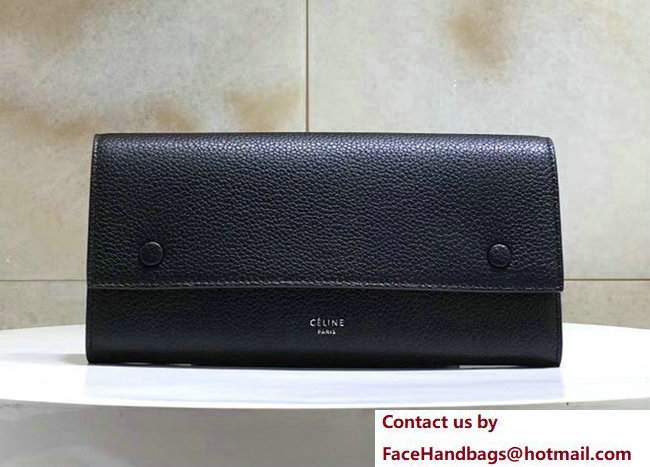 Celine Large Flap Multifunction Wallet 101673 Black/Yellow - Click Image to Close