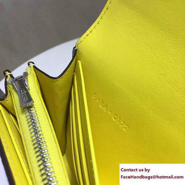 Celine Large Flap Multifunction Wallet 101673 Etoupe/Yellow