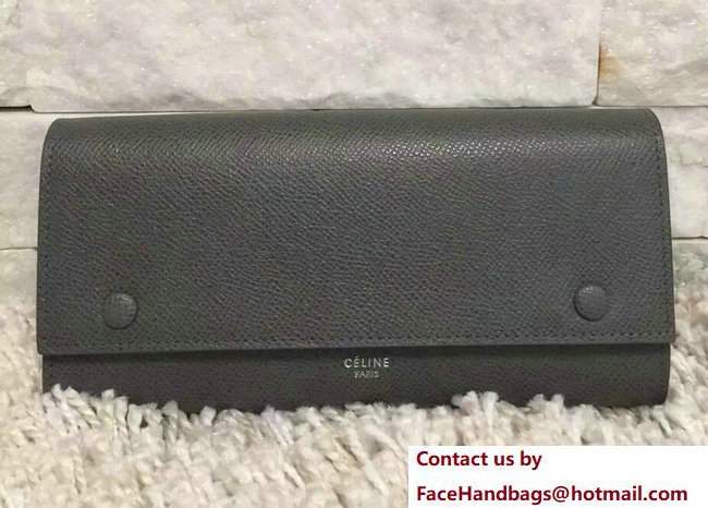Celine Large Flap Multifunction Wallet 101673 Gray