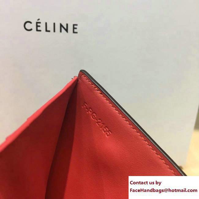 Celine Small Folded Multifunction Wallet 104903 Beige/Red