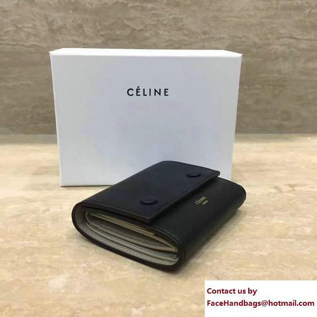 Celine Small Folded Multifunction Wallet 104903 Black/Beige