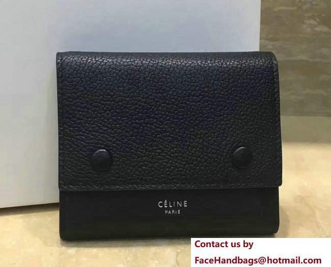 Celine Small Folded Multifunction Wallet 104903 Black/Yellow - Click Image to Close