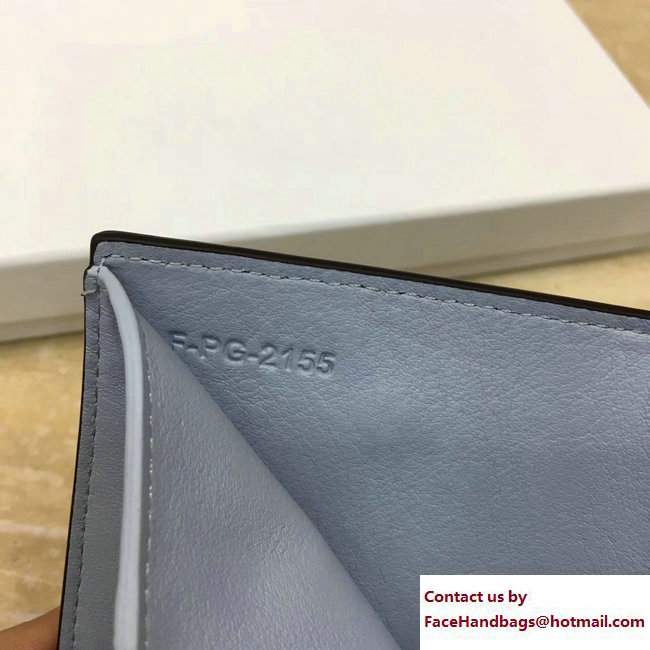 Celine Small Folded Multifunction Wallet 104903 Dark Gray/Baby Blue