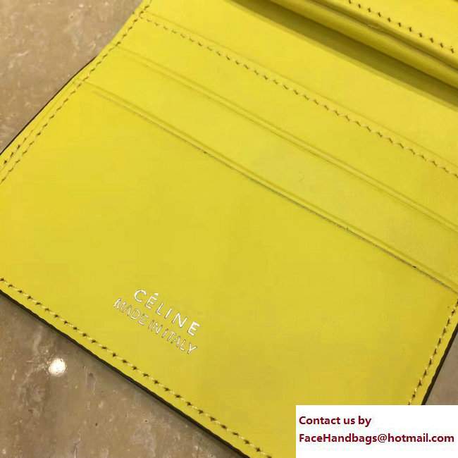 Celine Small Folded Multifunction Wallet 104903 Etoupe/Yellow