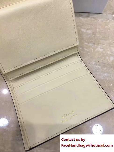 Celine Small Folded Multifunction Wallet 104903 Off White/Pale Yellow - Click Image to Close